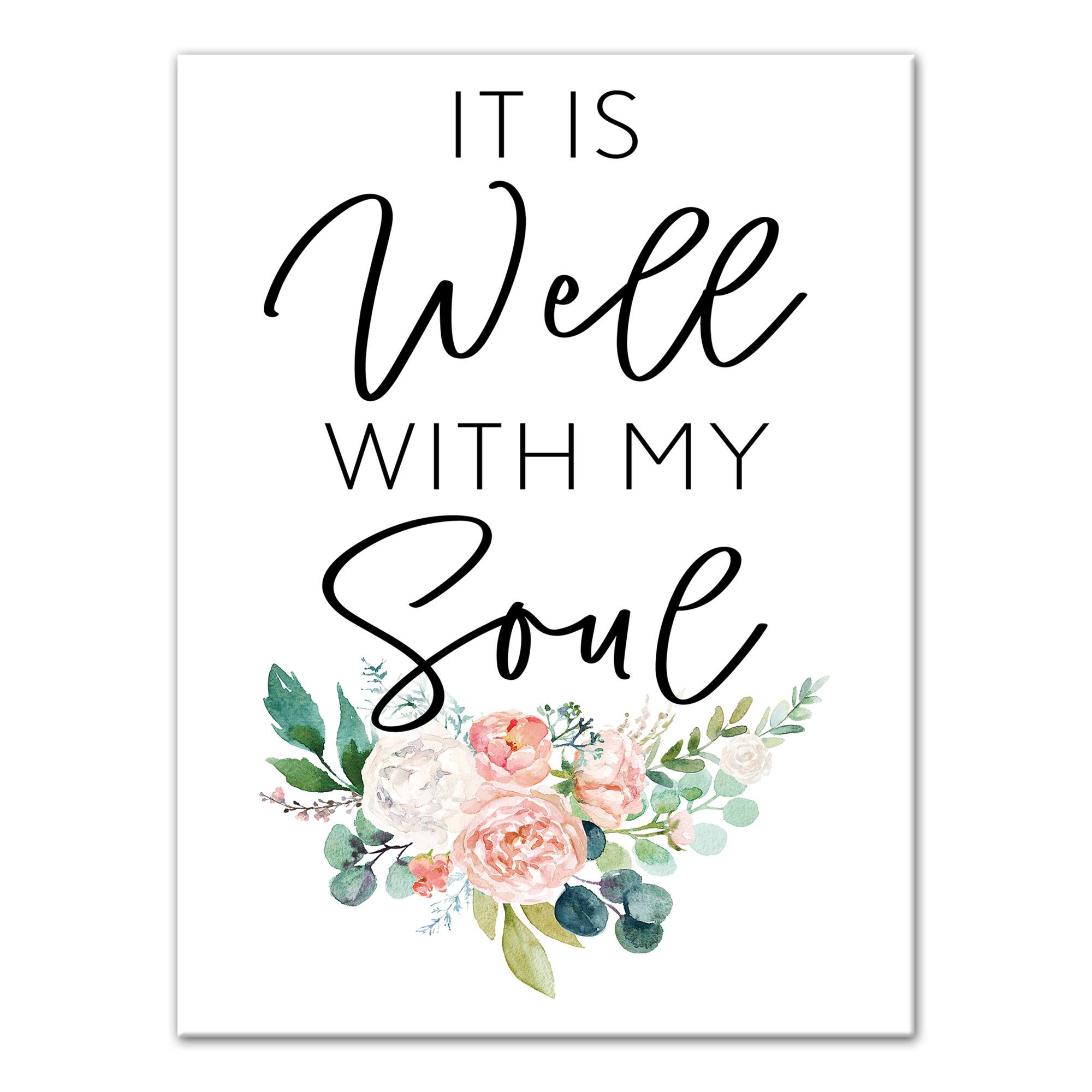 It Is Well With My Soul Floral Canvas Art